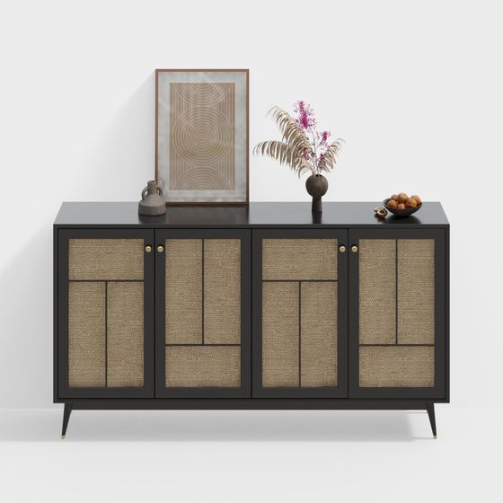 Minimalist Black Cabinet 3D model for Contemporary Spaces