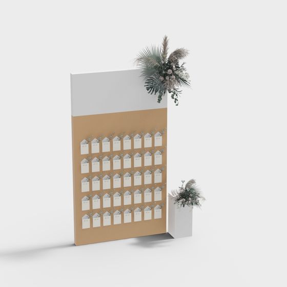 Floral Escort Card Holder 3D model