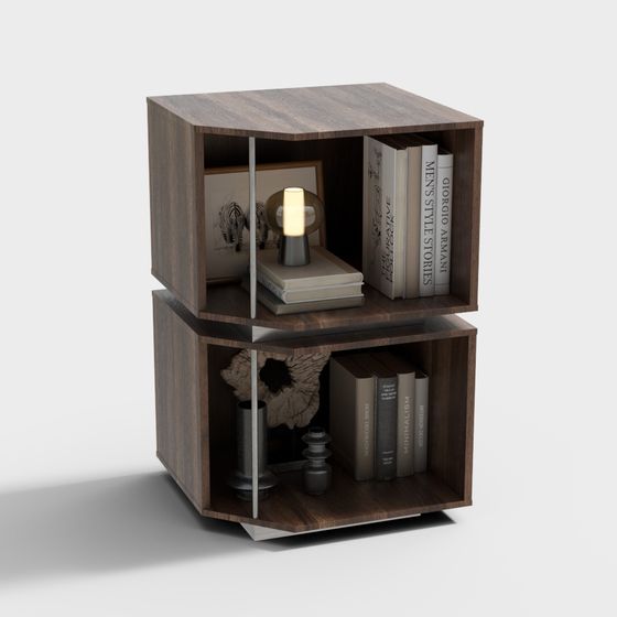 Urban Cube 3D model - Modern Minimalist Bookshelf