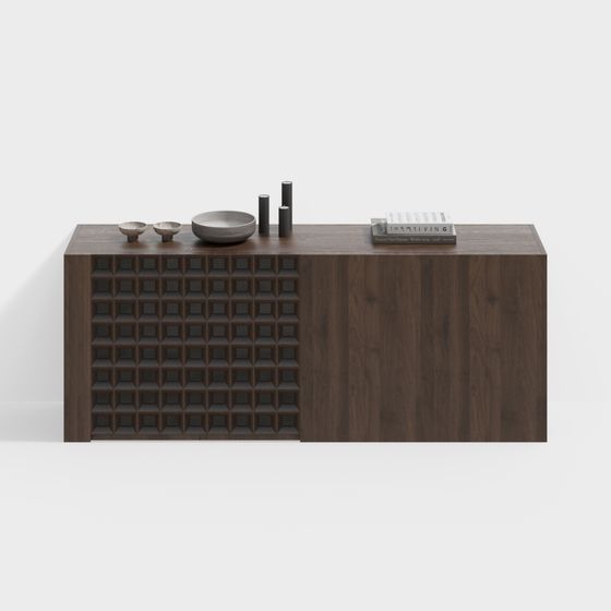 Minimalist Wooden Sideboard 3D model
