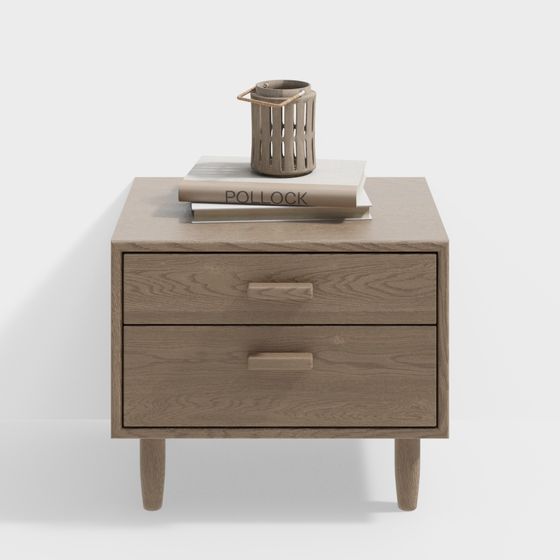 Stylish Low-Poly Nightstand 3D model