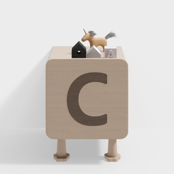 Letter Small Table 3D model for Kids' Interiors