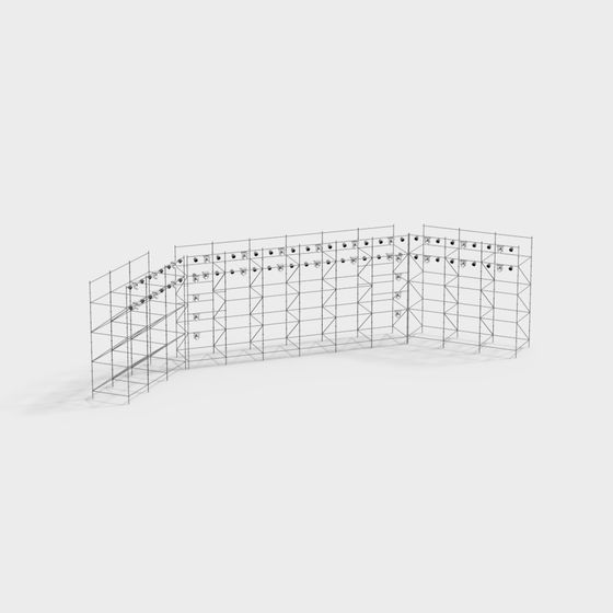 Futuristic Low-Poly Scaffolding 3D model