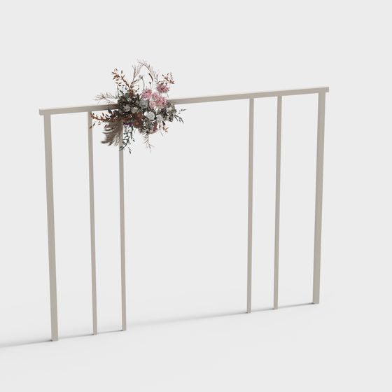 Floral Arch 3D Model - Low Poly High Detail Design
