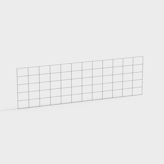 Grid Wall Low-Poly 3D Model