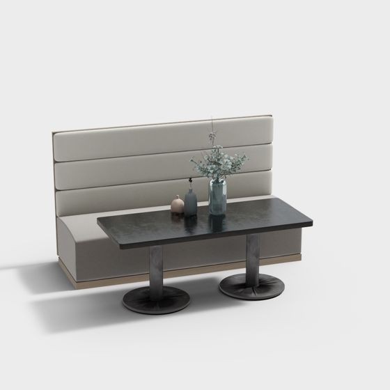 Minimalist Coffee Table and Sofa Set 3D model