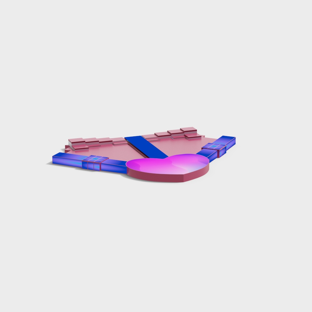 Colorful Abstract Geometric Sculpture 3D model