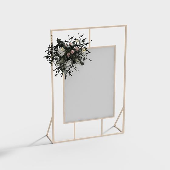 Elegant Floral Display Stand 3D model