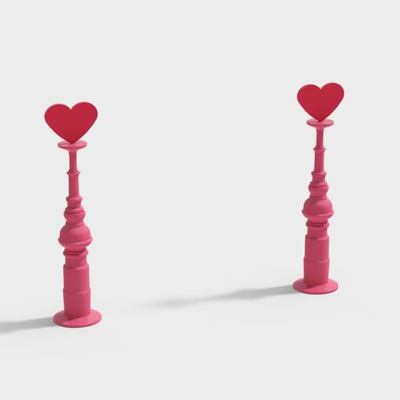 Romantic Heart-Shaped Candleholder 3D model