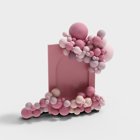 Dreamy Balloon Arch 3D model for Creative Projects