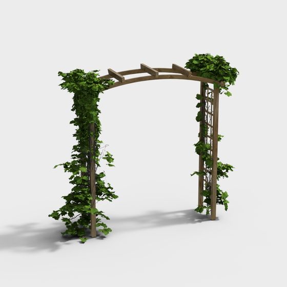 Vibrant Wooden Arch 3D model for Garden Designs