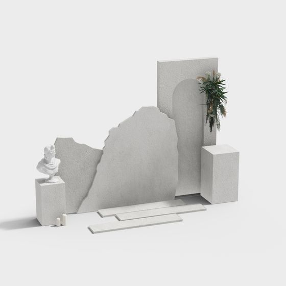 Modern Minimalist Sculpture Area 3D model