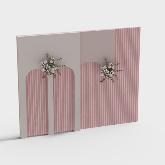 Charming Pink Garden 3D model for Creative Projects