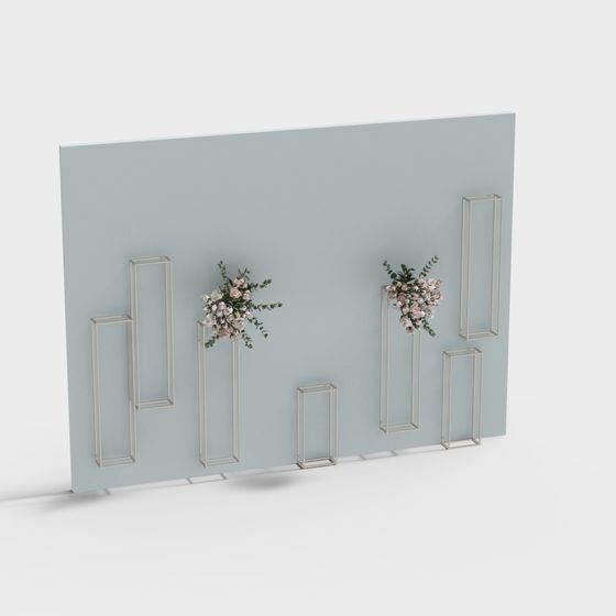 Floral Geometric Wall Art 3D model