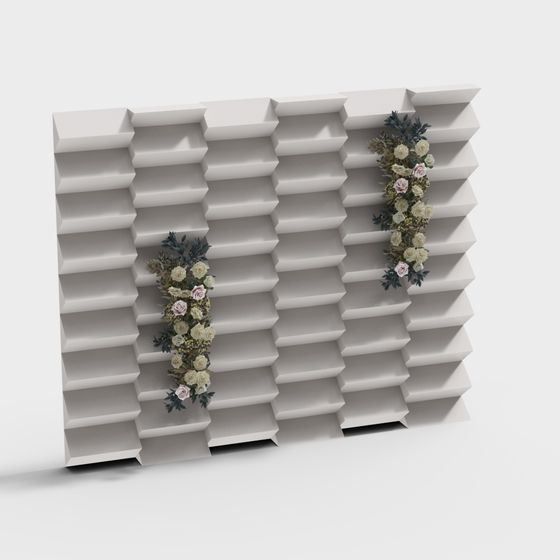 Elegant Flower Wall 3D Model for Creative Projects