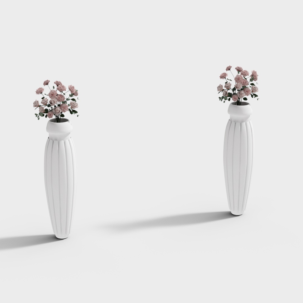 Simple flower column for outdoor wedding