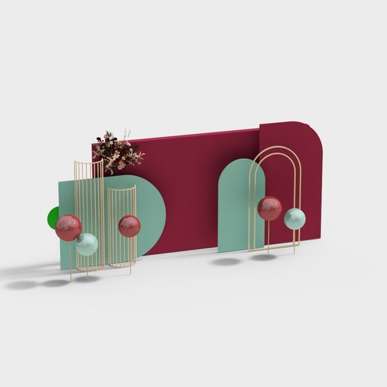 Geometric Colorful 3D Model for Interior Design