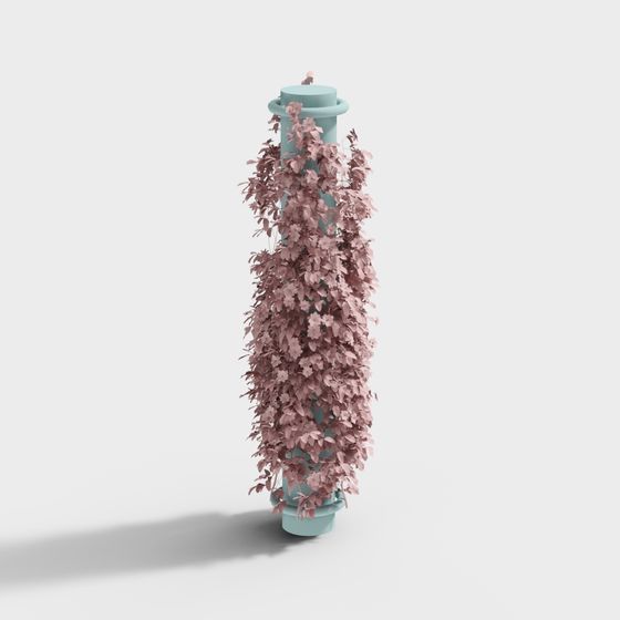 Gray Outdoor Wedding Flower Column 3D Model