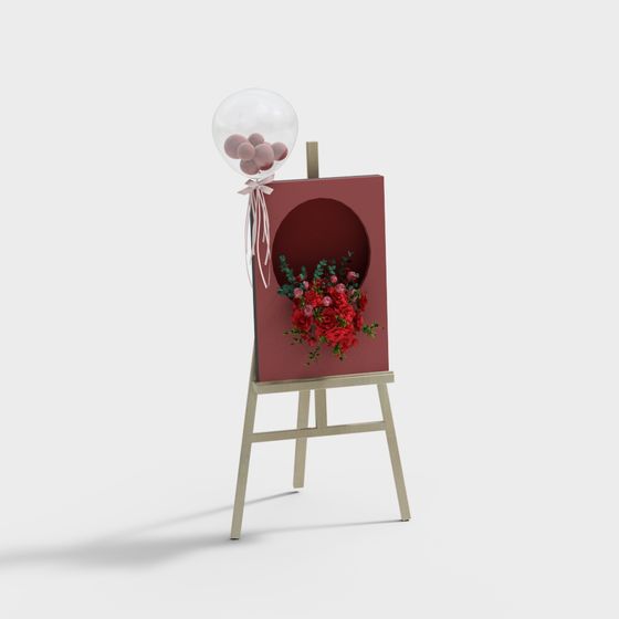 Floral Easel 3D model for Creative Projects