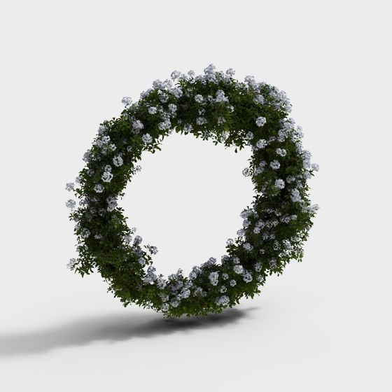 Vibrant Circular Flower Wreath 3D model