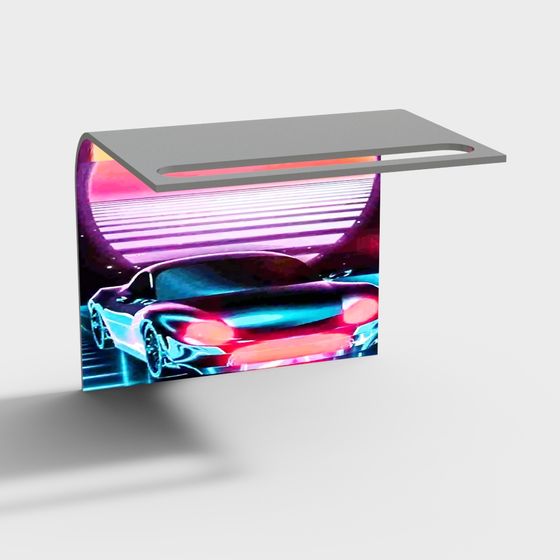 Futuristic Low-Poly Car Display Stand 3D model