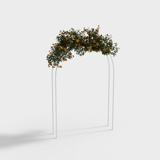Elegant Golden Rose Arch 3D model for Creative Projects