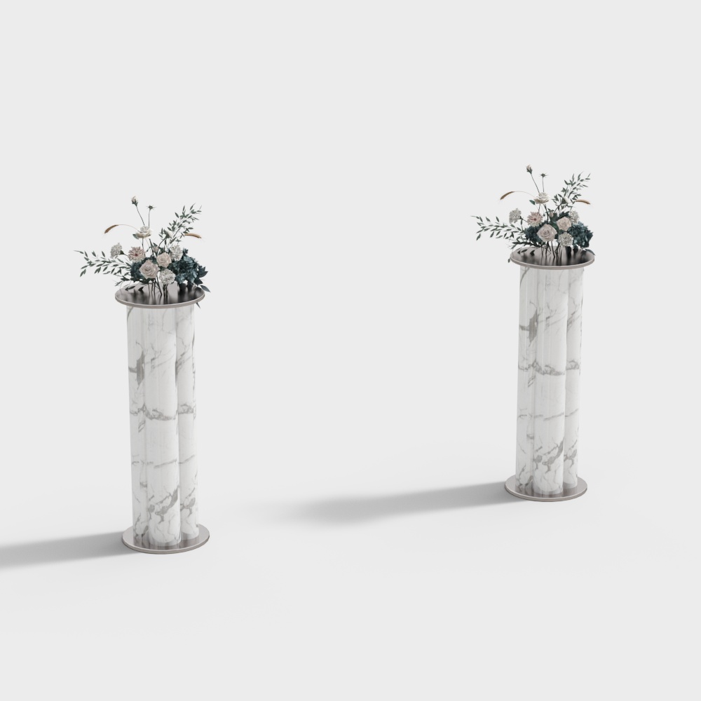 lawn wedding flower column