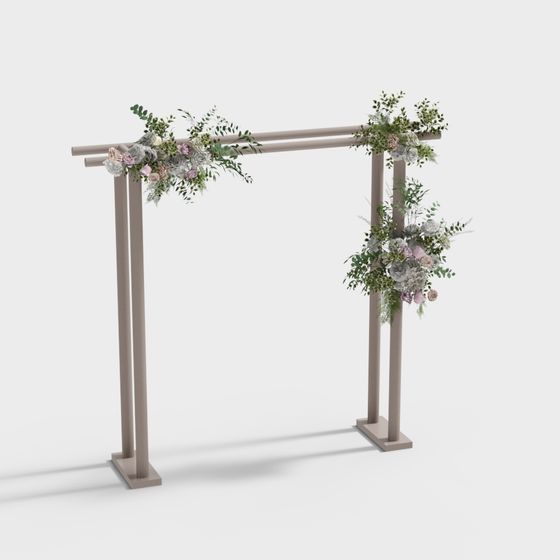 Low-Polygon Wedding Arch 3D model