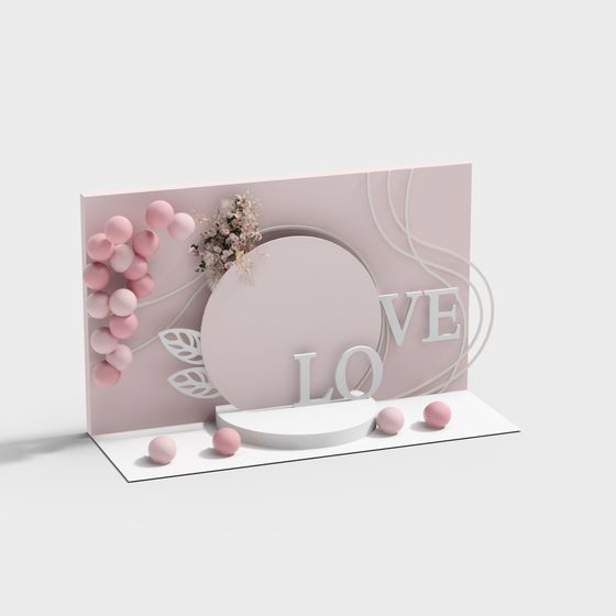 Love Corner 3D model for Romantic Themes