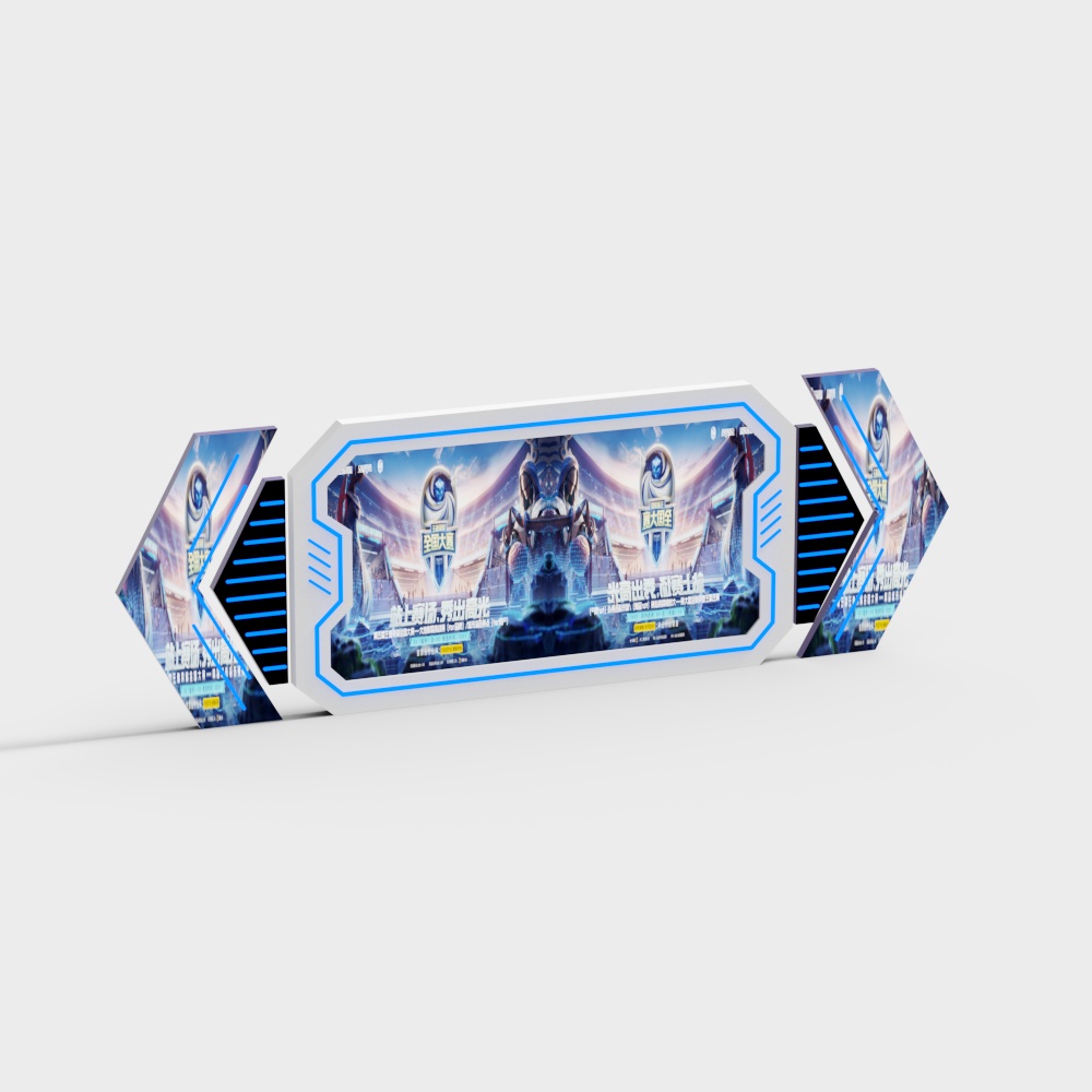 Futuristic Low-Poly Tech Billboard 3D model