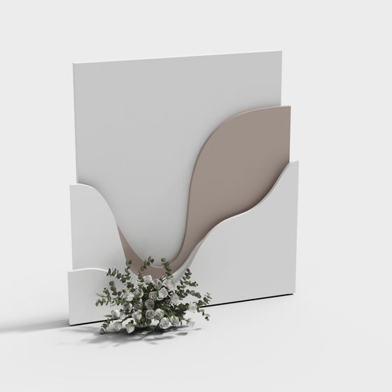 Wave Flower Wall 3D model