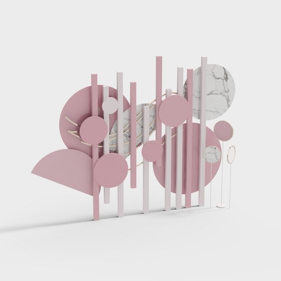 Elegant Geometric Pink 3D Model for Creative Projects