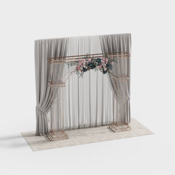 Elegant Wedding Arch 3D model