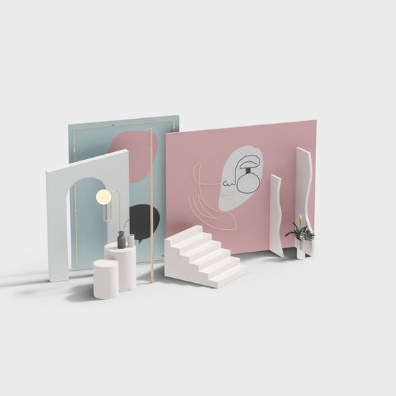 Abstract Art Corridor 3D model