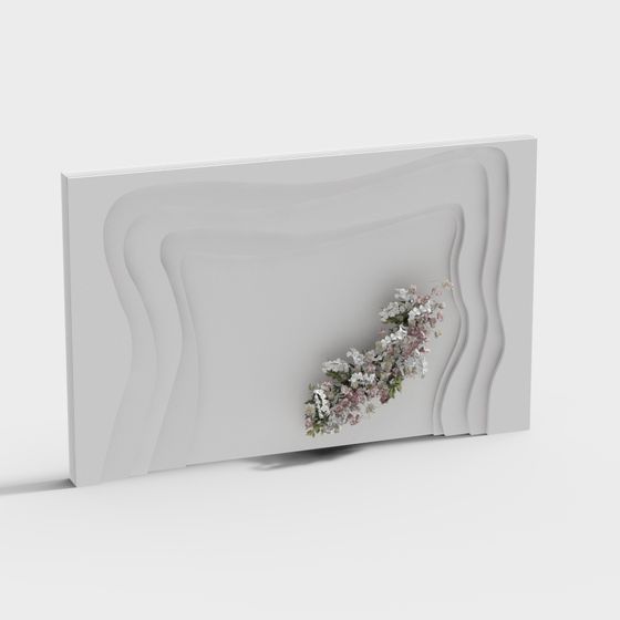 Floral Wave Panel 3D model