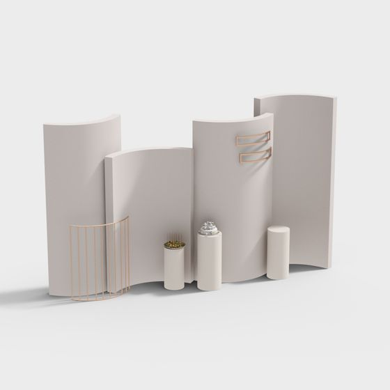 Curved Art Screen 3D model