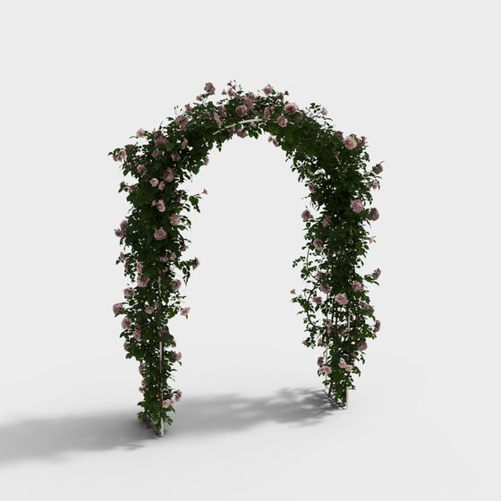 Green Simple Flower Gate for Lawn Wedding 3D Model