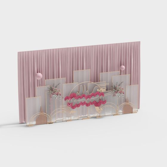 Dreamy Pink Themed 3D Model for Creative Projects