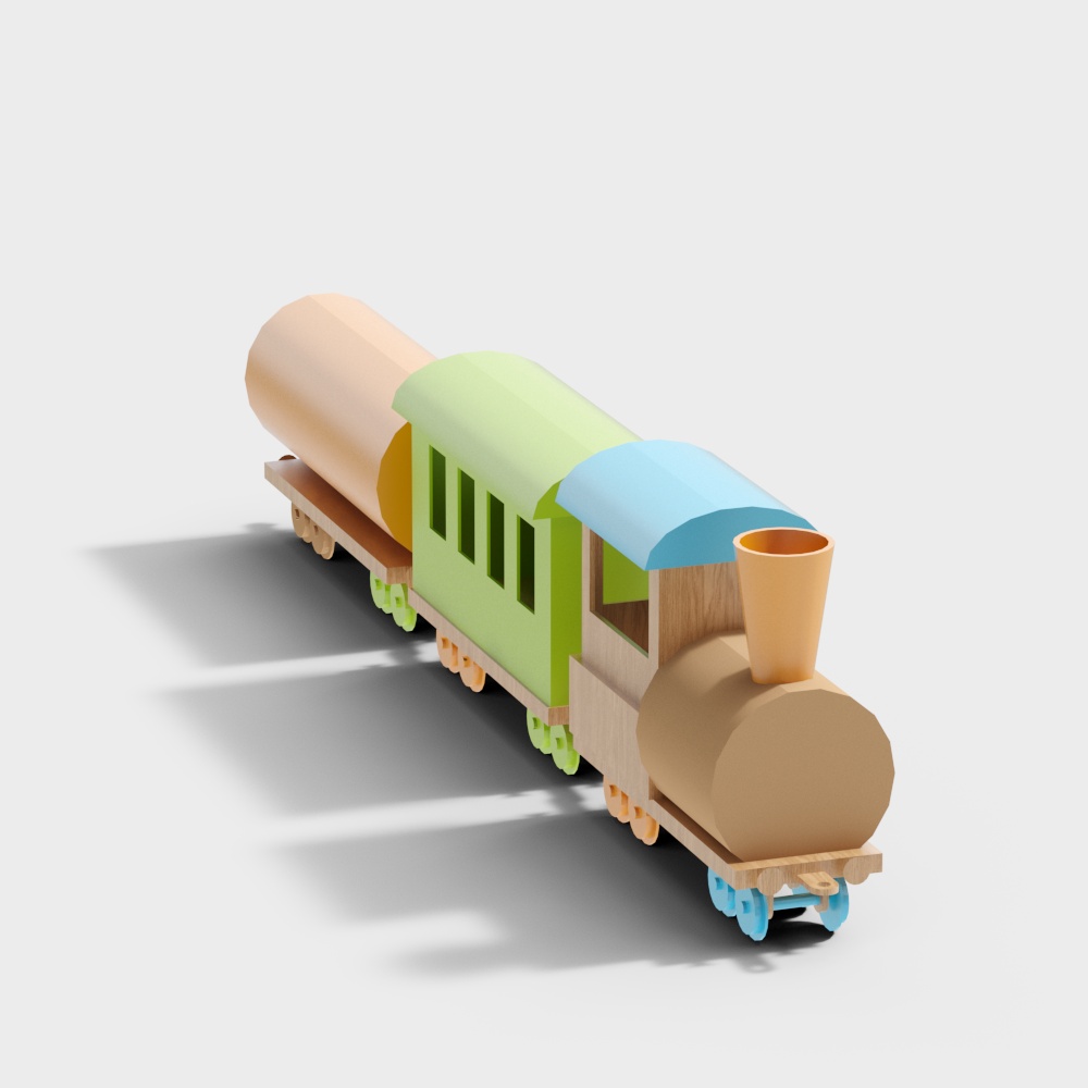 Colorful Toy Train 3D model