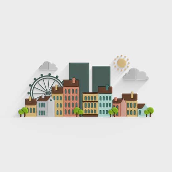 City Paradise 3D model with Playful Modern Design