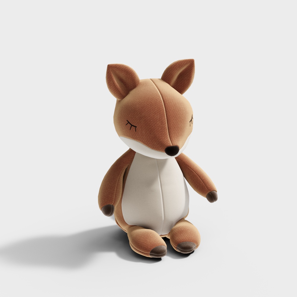 Adorable Fox Plushie 3D model for Creative Projects