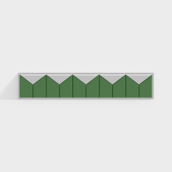 Elegant Low-Polygon Fence Panel 3D model