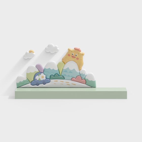 Cute Bear Hill 3D model for Imaginative Designs