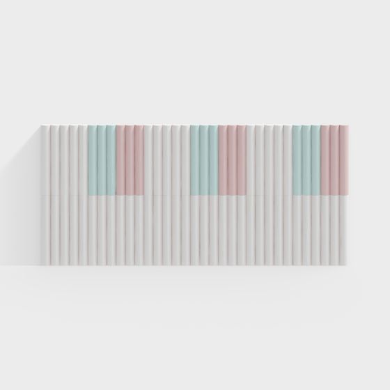 Colorful Lines 3D model Bookshelf