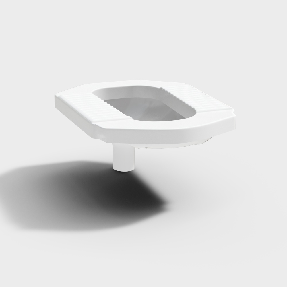 Futuristic Bathroom Toilet 3D Model – Low-Poly White Design