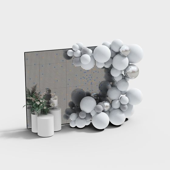Bubble Wall Low-Poly 3D model