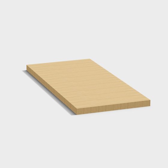 Realistic Wooden Board 3D model