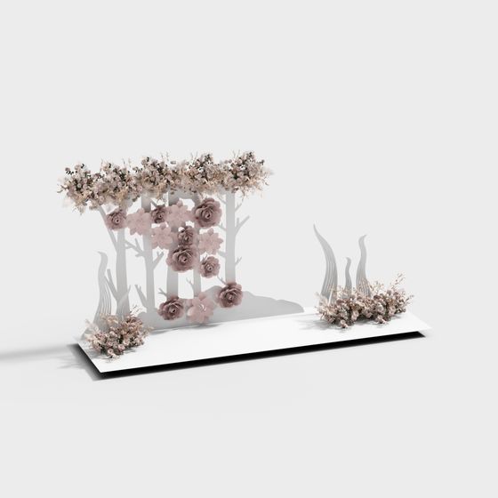 Dreamy Flower Wall 3D model for Creative Spaces