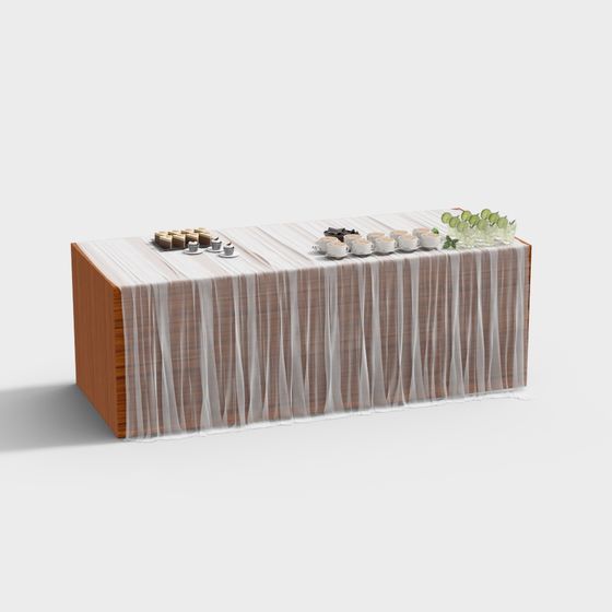 Elegant Tea Party Table 3D model