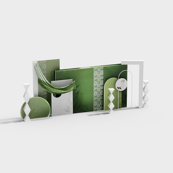 Green Garden Gate 3D model